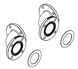 № 65-01144 КОМПЛЕКТ ФЛАНЦЕВЫХ ОТВОДОВ ДЫМОХОДА 90° - DN65 (2”1/2) -PN6