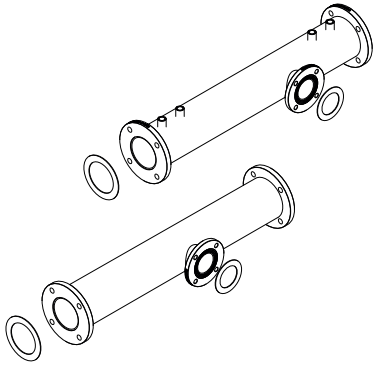 № 65-01128 КОМПЛЕКТ ГОРИЗОНТАЛЬНЫХ ГИДРАВЛИЧЕСКИХ КОЛЛЕКТОРОВ DN100 (4”)-PN6 -ДЛЯ R1KG HP